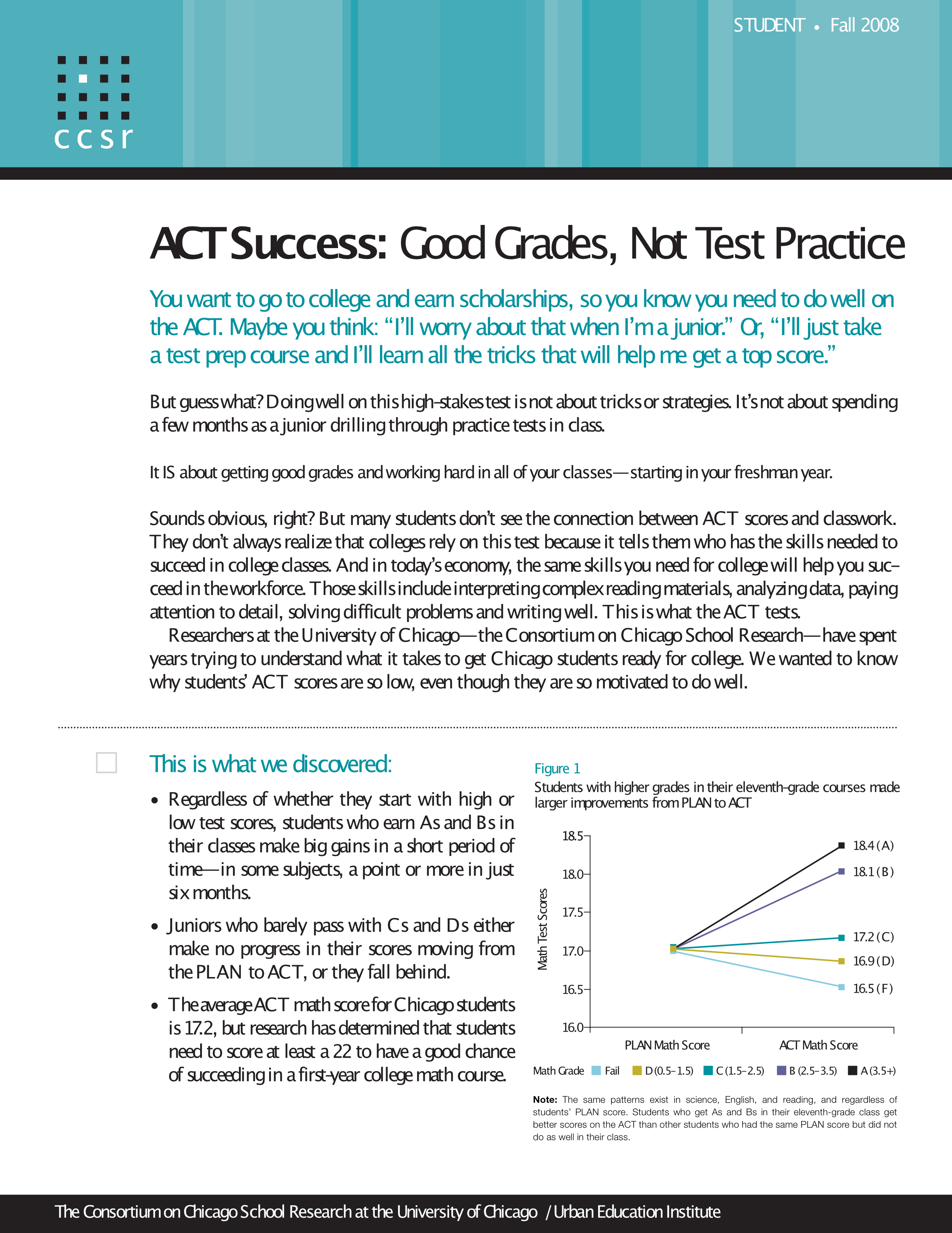 ACT Success: Good Grades, Not Test Practice - Student Memo
