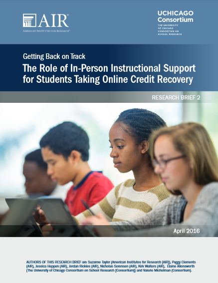 The Role of In-Person Instructional Support for Students Taking Online Credit Recovery