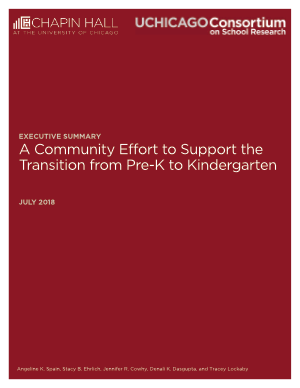 A Community Effort to Support the Transition from Pre-K to Kindergarten - Executive Summary