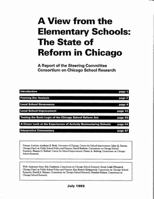 A View from the Elementary Schools: The State of Reform in Chicago