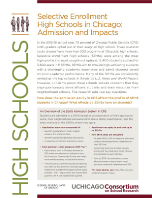 Selective Enrollment High Schools in Chicago: Admission and Impacts