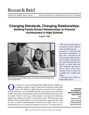 Changing Standards, Changing Relationships: Building Family-School Relationships to Promote Achievement in High Schools