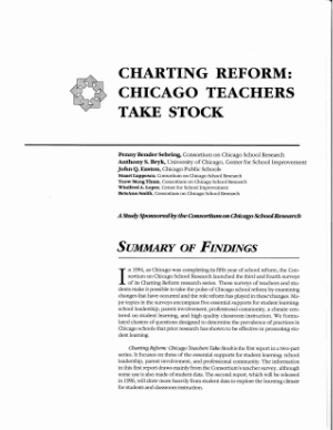  CHARTING REFORM: CHICAGO TEACHERS TAKE STOCK - Summary Report