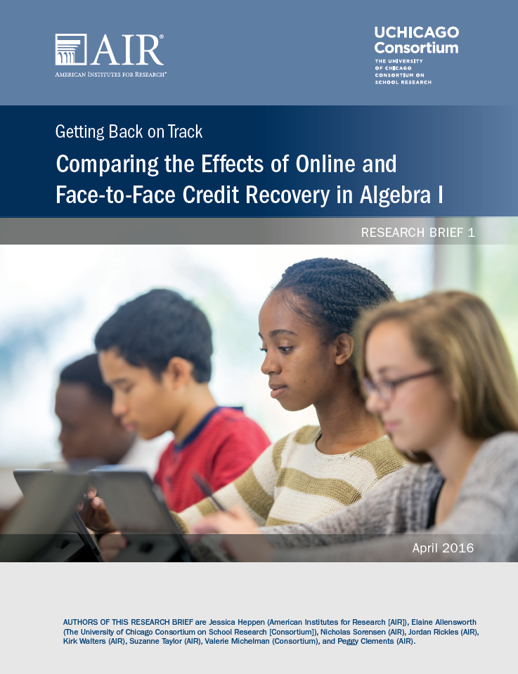 Comparing the Effects of Online and Face-to-Face Credit Recovery in Algebra I