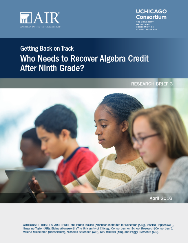 Who Needs to Recover Algebra Credit After Ninth Grade?